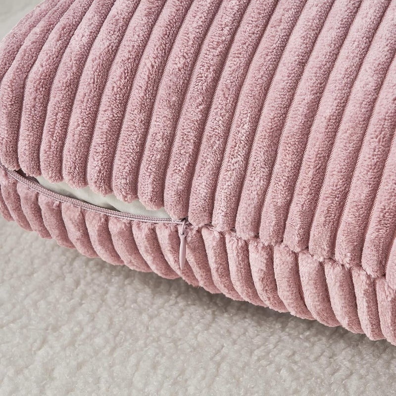 Topfinel Cushion Cover 60 x 60 cm Corduroy Windmill Stripes Pattern Decorative Cushion Covers Decoration for Sofa Cushions - Image 2