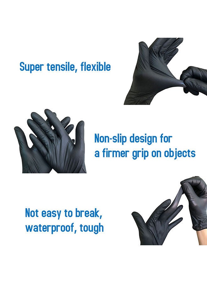NIBEMINENT 100-Piece Disposable Industrial Nitrile Gloves Black - Image 5