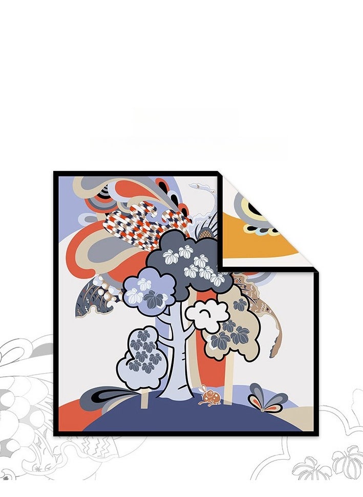 Generic Women's Contrasting Mulberry Silk And Silk Twill Scarf  - Image 1