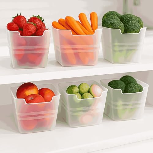 HomeWiz 6-Piece Fridge Storage Box Set | Multipurpose Transparent Plastic Containers for Fruits & Vegetables | Space-Saving Refrigerator Side Door Organizer & Pantry, Kitchen Accessories Items - Image 3