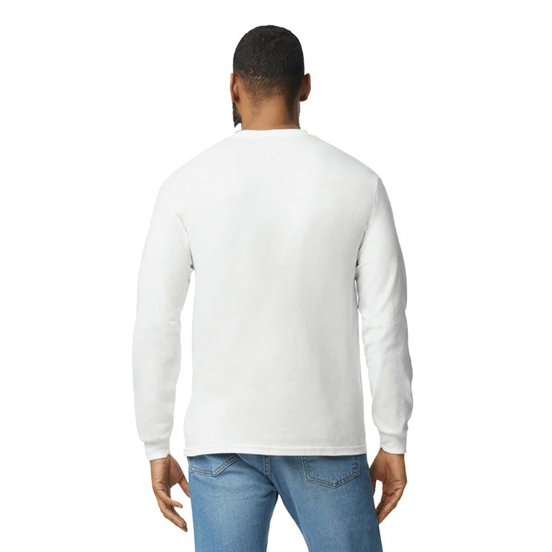 Gildan Men's Heavy Cotton Long Sleeve T-Shirt, Style G5400, 2-Pack, White, Small - Image 3