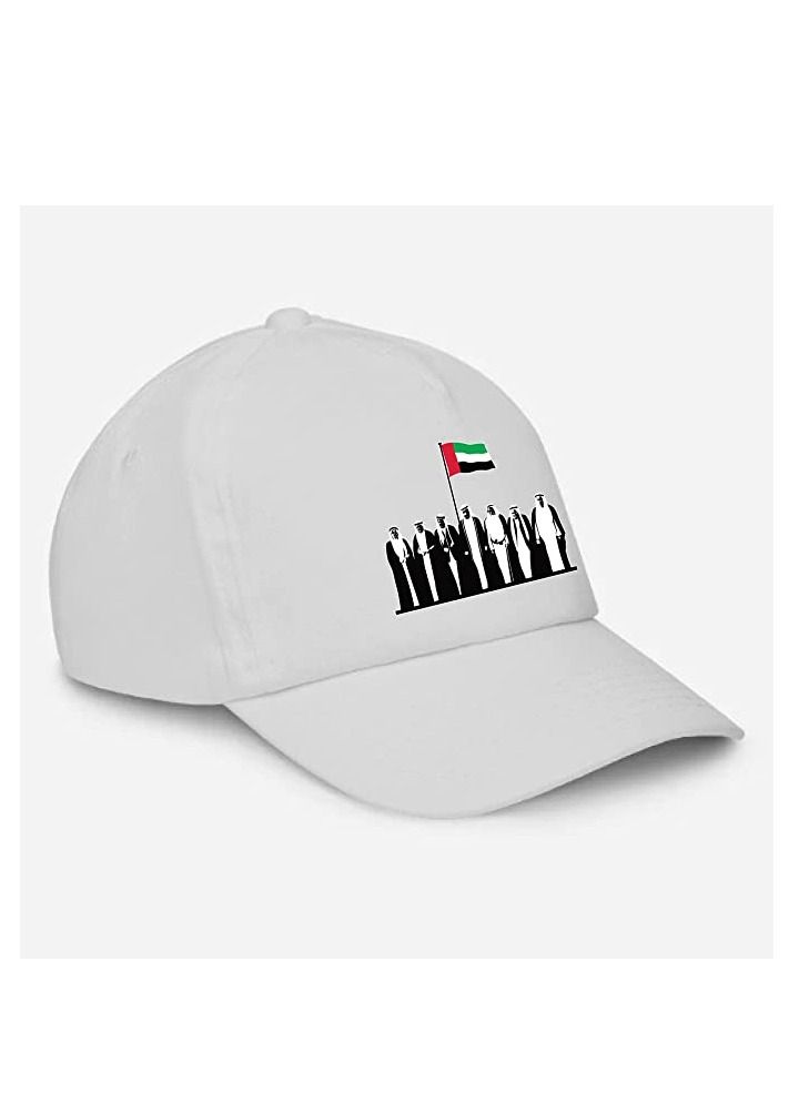 برينت شوب فور مي 5 قبعات احتفالية باليوم الوطني لدولة الإمارات العربية المتحدة أو يوم العلم للرجال والنساء تصميم أبيض 2 - Image 2