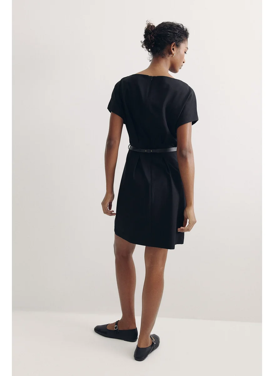 H&M Belted Twill Dress