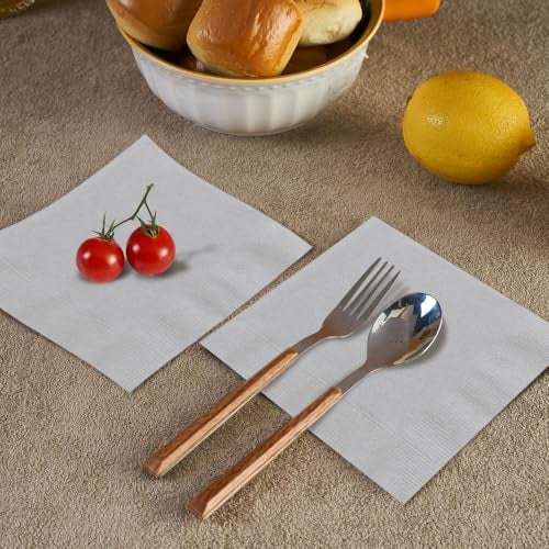 Unique Silver Solid Luncheon Napkins - Pack of 20 - Premium Quality Paper - Perfect for Parties & Events - Image 4