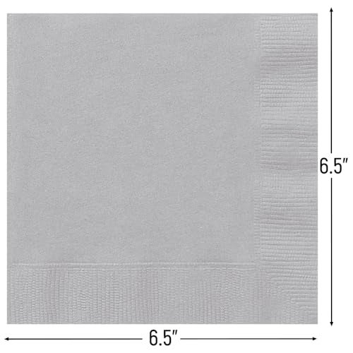 Unique Silver Solid Luncheon Napkins - Pack of 20 - Premium Quality Paper - Perfect for Parties & Events - Image 3