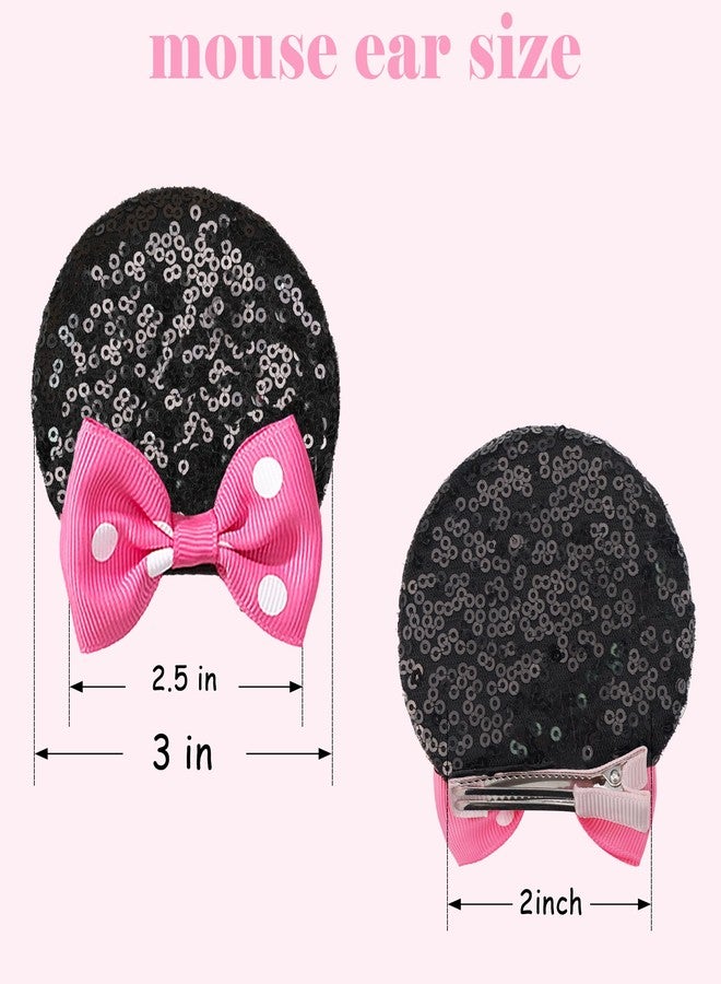 CellElection 8PCS Mouse Ears Hair Clips for Women Girls Mouse Bows Barrettes Hair Accessories for Party Favor Halloween Christmas - Image 5