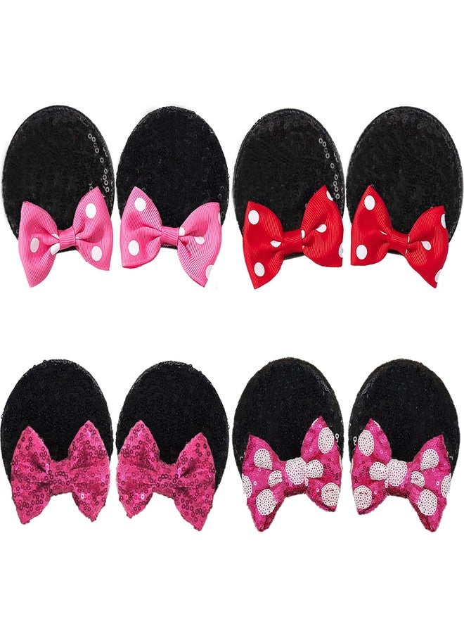 CellElection 8PCS Mouse Ears Hair Clips for Women Girls Mouse Bows Barrettes Hair Accessories for Party Favor Halloween Christmas - Image 1