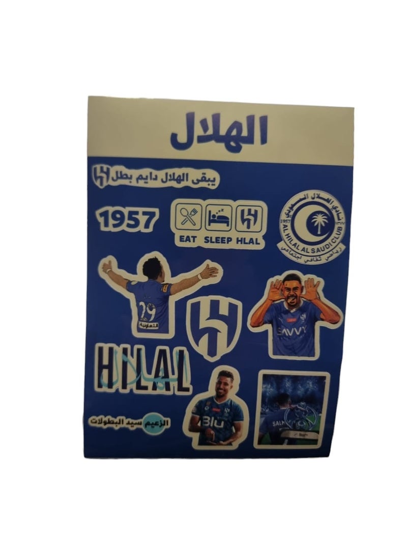 11 Pieces of Stickers of Hilal Club Football Team Supporters for Mobile Phone or Other Smooth Surfaces 