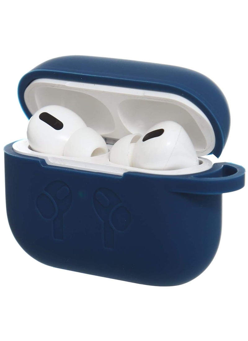 Generic - AirPods Pro Case, Shockproof Protective Silicone Cover for AirPods Pro Blue, Soft Silicone Shockproof Cover with Ring Buckle, Case for AirPods Pro Earphone - Image 1
