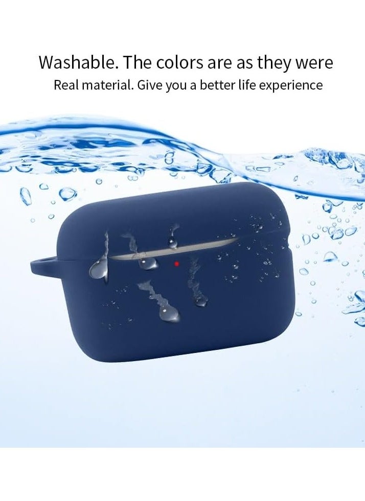 Generic - AirPods Pro Case, Shockproof Protective Silicone Cover for AirPods Pro Blue, Soft Silicone Shockproof Cover with Ring Buckle, Case for AirPods Pro Earphone - Image 1