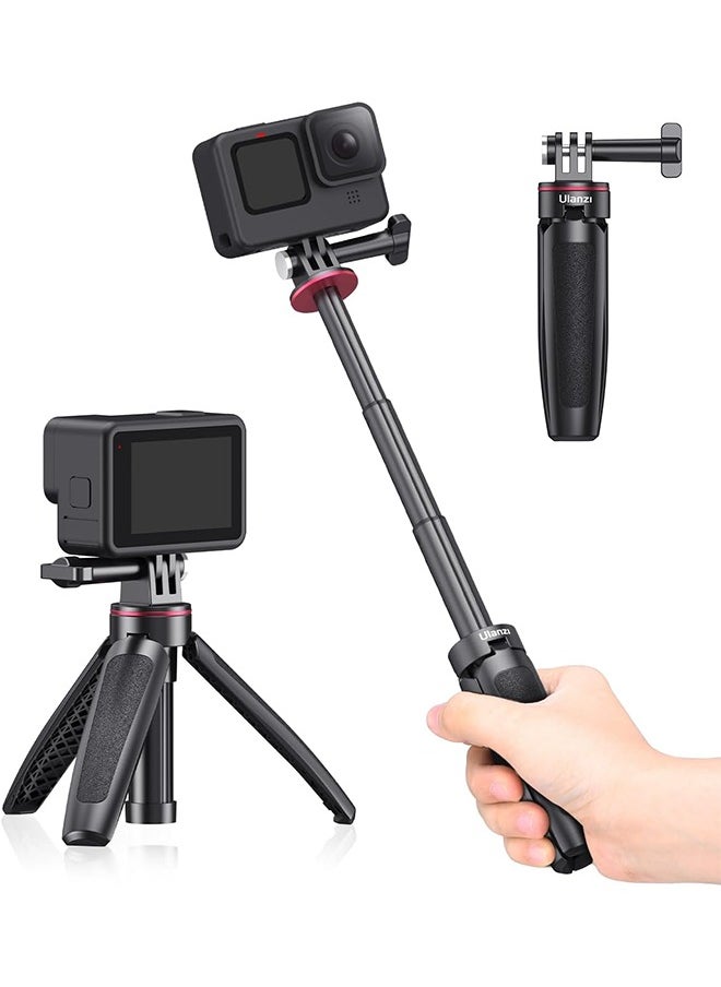Ulanzi Extendable Selfie Stick for Action Camera, Portable Vlog Selife Stick Tripod Handle Grip Stand Action Camera Vlog Accessory Kits  - Image 1