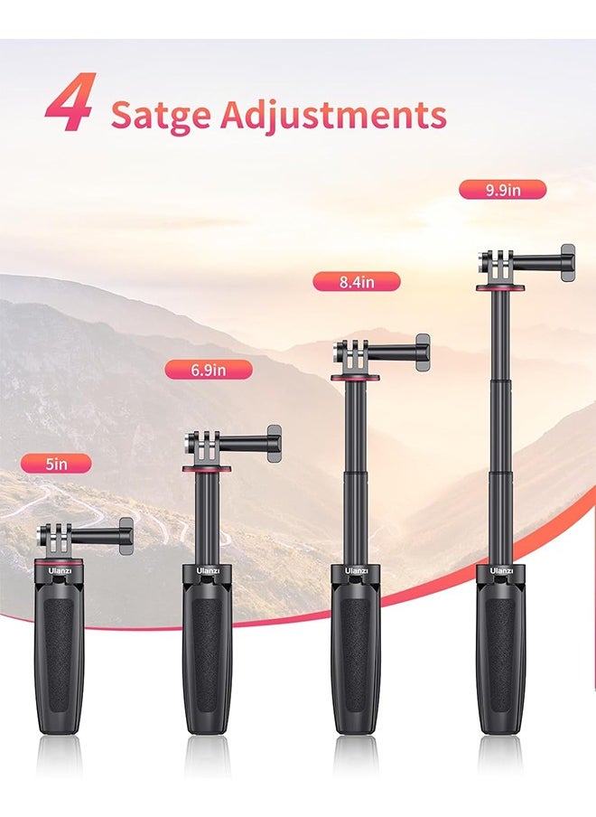 Ulanzi Extendable Selfie Stick for Action Camera, Portable Vlog Selife Stick Tripod Handle Grip Stand Action Camera Vlog Accessory Kits  - Image 4