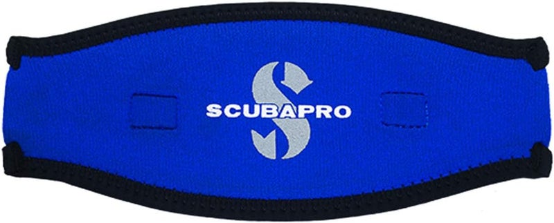 SCUBAPRO Neoprene Mask Strap Cover - Black/Blue, 2.5mm Thick for Comfort - Image 1