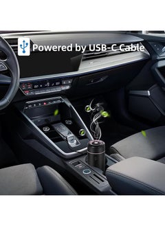 إيروريكس موزع هواء للسيارة مزود بمنفذ USB صغير لتوزيع الزيوت العطرية مع 7 مصابيح LED متغيرة اللون مناسب للسيارة والمنزل والمكتب وغرفة صغيرة باللون الأسود  - Image 3