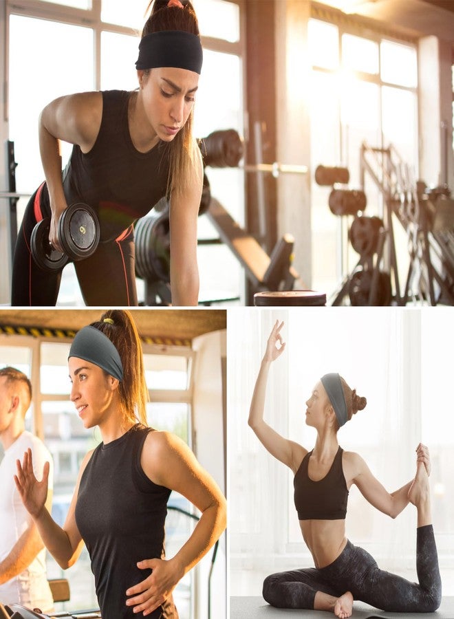 DRESHOW Yoga Sports Headbands for Women Elastic Non-Slip Headbands Workout Running Hair Bands 6 Pack - Image 2