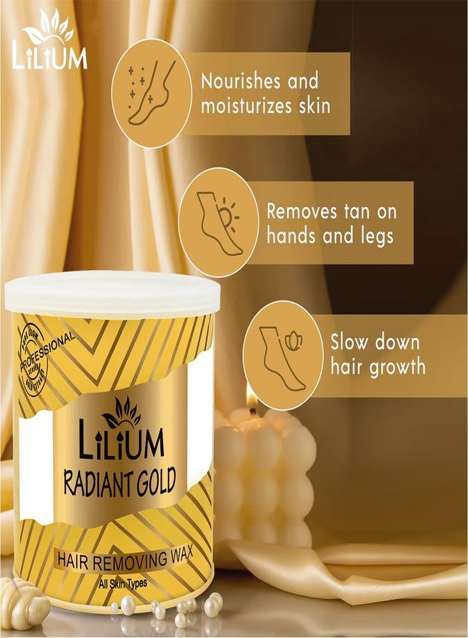 Lilium Gold Hair Removing Wax 600gm | For Legs, Arms, Underarms, Bikini Line & Full Body | Gives Smooth, Radiant & Moisturizes Skin | Easy & Quick Hair Removal At Home | Men & Women | All Skin Types - Image 2