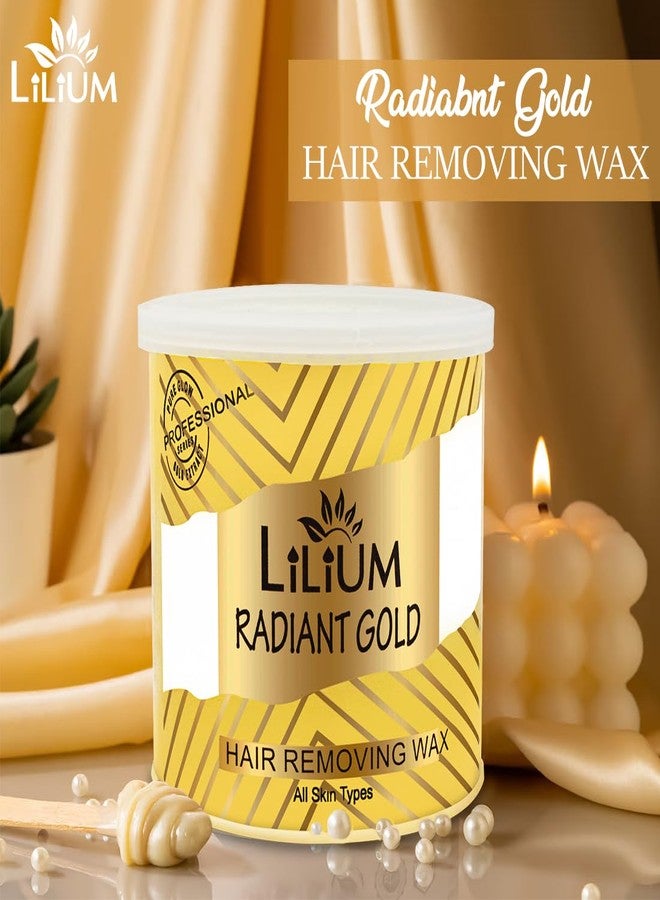 Lilium Gold Hair Removing Wax 600gm | For Legs, Arms, Underarms, Bikini Line & Full Body | Gives Smooth, Radiant & Moisturizes Skin | Easy & Quick Hair Removal At Home | Men & Women | All Skin Types - Image 3