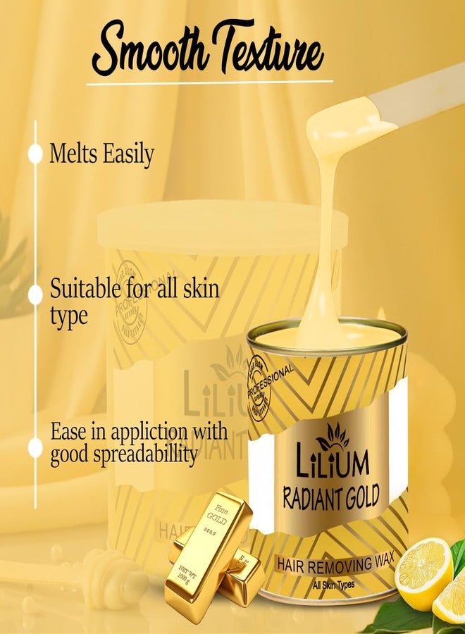 Lilium Gold Hair Removing Wax 600gm | For Legs, Arms, Underarms, Bikini Line & Full Body | Gives Smooth, Radiant & Moisturizes Skin | Easy & Quick Hair Removal At Home | Men & Women | All Skin Types - Image 4