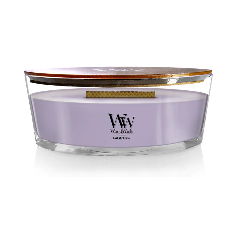 WoodWick Lavender Spa Gifts for Women and Men, 16 oz Ellipse Candle with Crackling Wick - Image 1