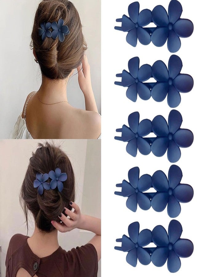 VORSET 3 Pcs Flower Flat hair clips for girls women Matte Flat Hair Claw French Alligator Clips Non-Slip Cute Duck Billed Flat Claw Clips for Thick Hair for Girls - Image 2