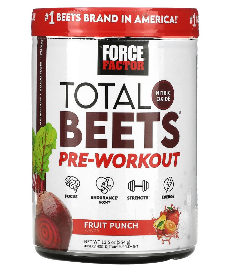 Force Factor Total Beets® Pre-Workout Fruit Punch 12.5 oz (354 g)
