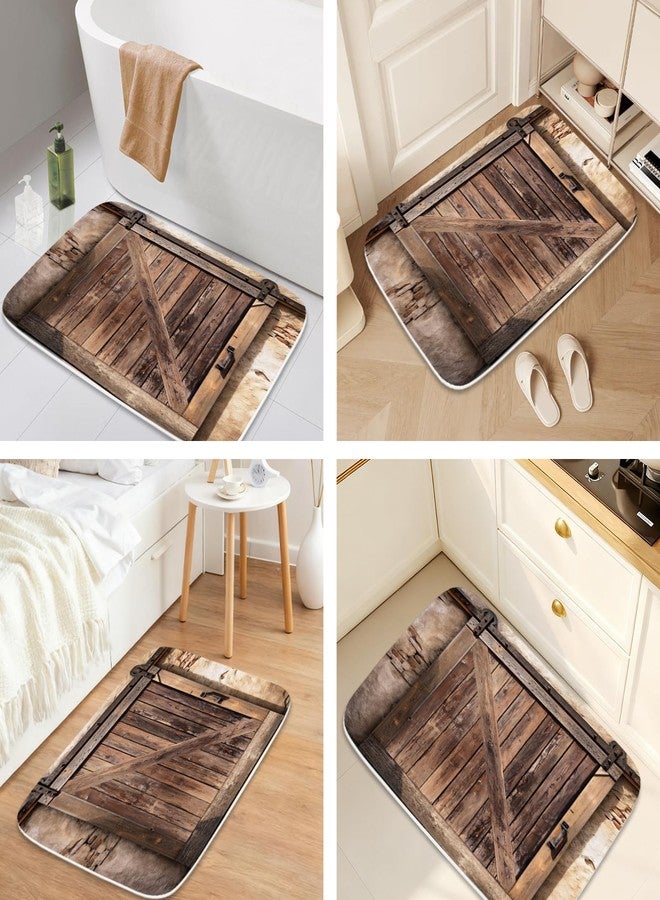 Final Friday Farmhouse Wooden Barn Door Rustic Bathroom Rugs and Mats Sets 3 Piece, Large Imitation Cashmere Bath Mat, U-Shaped Contour Shower Mat Non Slip Absorbent, Velvet Washable 20 x 31 inch - Image 4