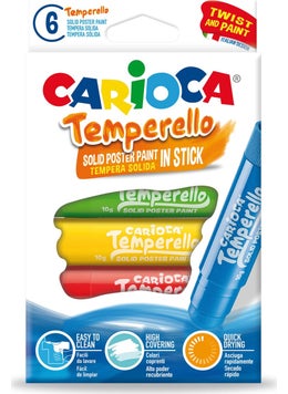 carioca Temperello Stick Poster Crayons Set of 6  - Image 1