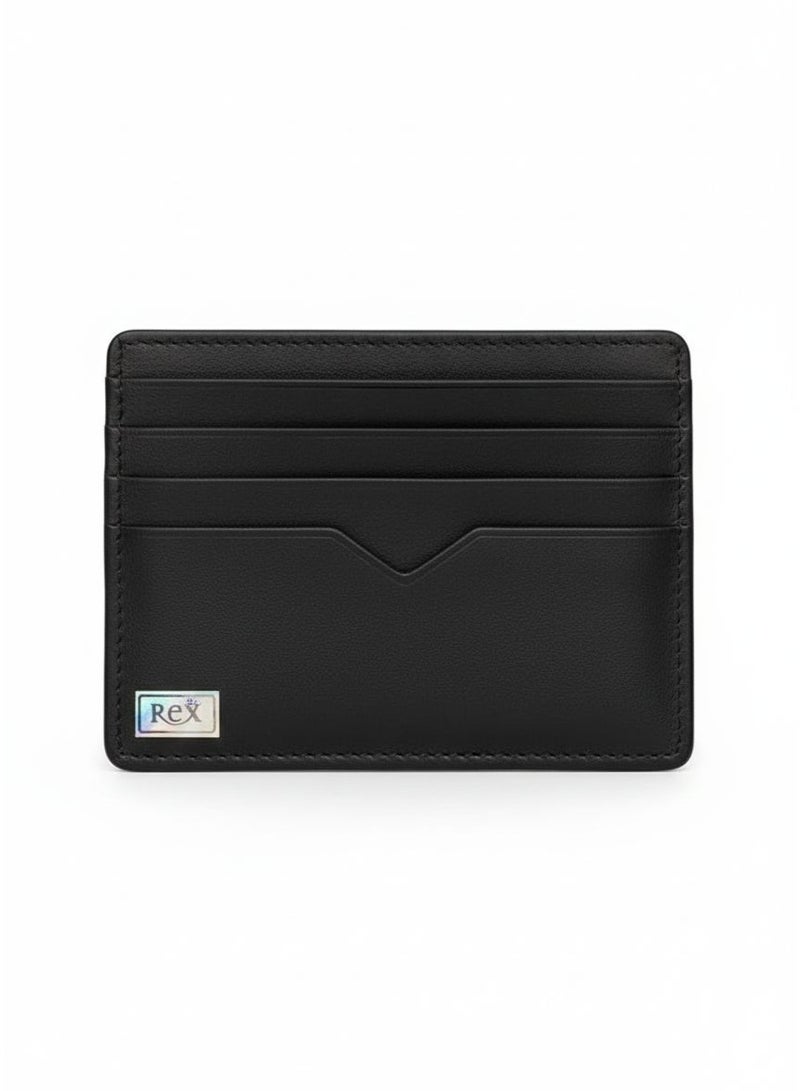 ركس محفظة كروت جلدية رفيعة مع فتحة للنقود و 4 فتحات للبطائق - تصميم عصري أسود للرجال والنساء 60022 - Image 2
