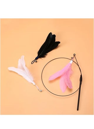 1pc Cat Toys Automatic Interactive Cat Toys,Feather Toys With Suction Cups, Pet Chasing Sports Toys, Can Be Used As Indoor Boredom Cat Toys Also Cat Toys Gift Set (pink) - view 3