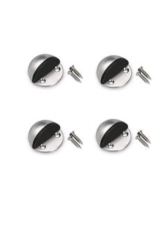 Generic Floor Door Stopper, 4 Pcs Double Hole Stainless Steel Door Stopper with Rubber Safety Floor Mounted Doorstop with Hardware Screws  - Image 1