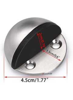 Generic Floor Door Stopper, 4 Pcs Double Hole Stainless Steel Door Stopper with Rubber Safety Floor Mounted Doorstop with Hardware Screws  - Image 2