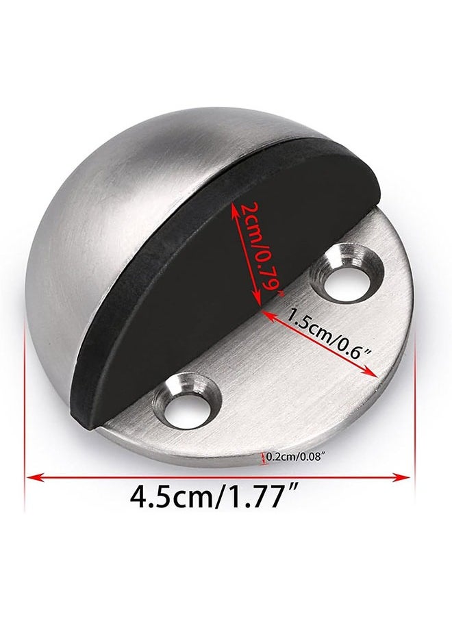 Generic Floor Door Stopper, 4 Pcs Double Hole Stainless Steel Door Stopper with Rubber Safety Floor Mounted Doorstop with Hardware Screws  - Image 2