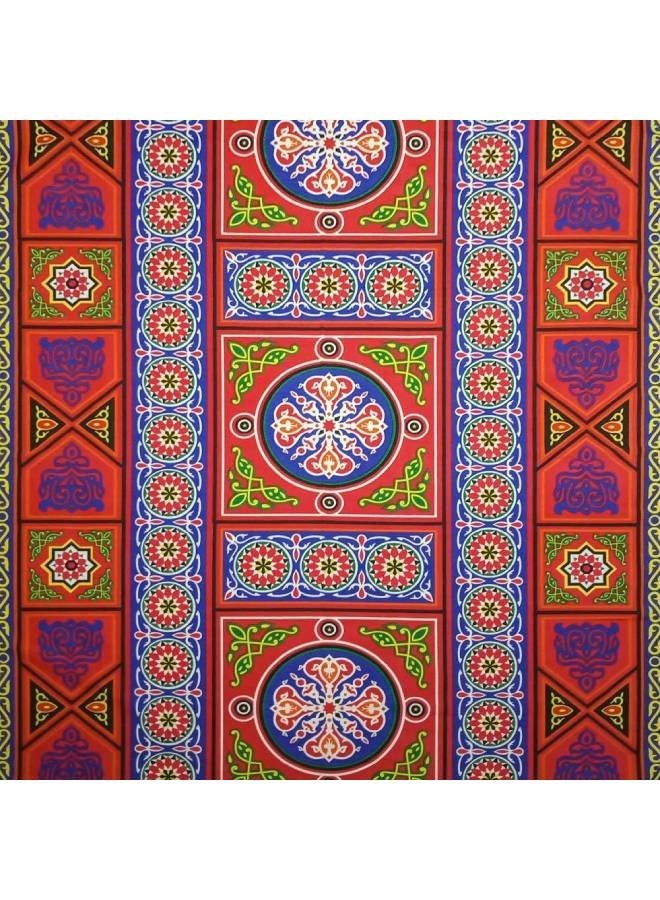 مفرش خياميه مربع مع شراشيب حول الحواف 1.5*1.5 متر (احمر) - Image 2