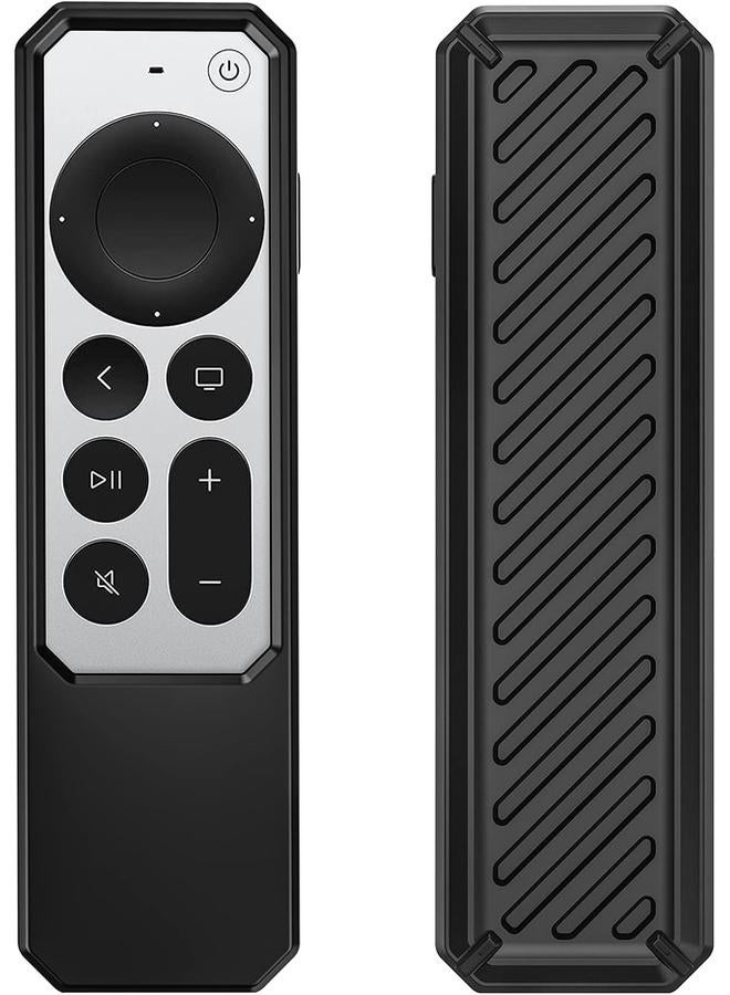 برو كيسيز حافظة سيليكون لجهاز التحكم عن بعد Siri من Apple Tv 2021، غطاء واقٍ خفيف الوزن مضاد للانزلاق ومضاد للصدمات لجهاز التحكم عن بعد Siri 4K HD من Apple Tv 2021، الجيل الثاني، أسود - Image 1