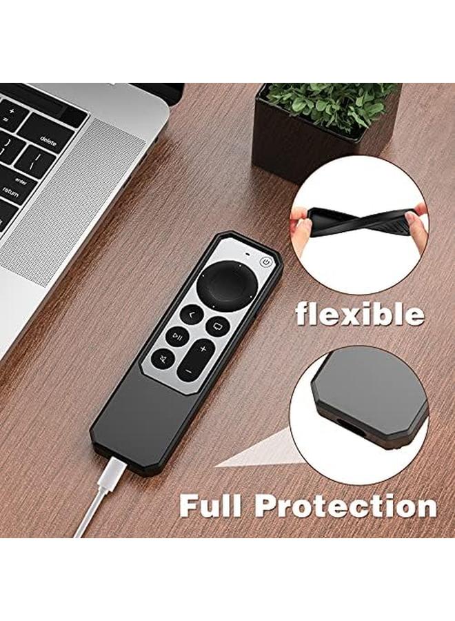 برو كيسيز حافظة سيليكون لجهاز التحكم عن بعد Siri من Apple Tv 2021، غطاء واقٍ خفيف الوزن مضاد للانزلاق ومضاد للصدمات لجهاز التحكم عن بعد Siri 4K HD من Apple Tv 2021، الجيل الثاني، أسود - Image 4