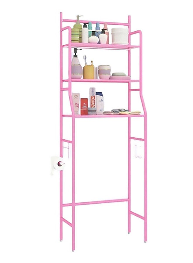 AGD Bathroom Storage Shelf Over the Toilet Three-Tier Metal Space Saving Pink - Image 3