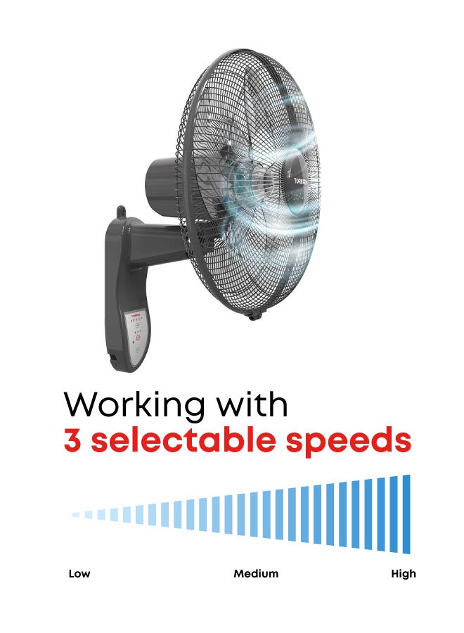 TORNADO Wall Fan 16 Inch 4 Blades Remote Grey EPS-16RG 220 W EPS-16RG grey - Image 5