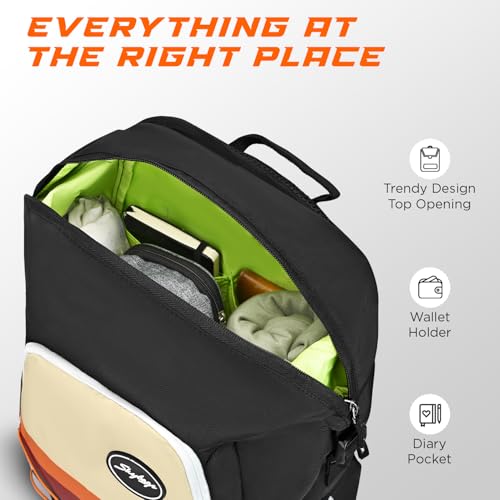 Skybags Yolo 02 Casual Backpack 35L With Laptop Compartment for Men & Women With Padded Back & Shoulder Strap (Black) - Image 4