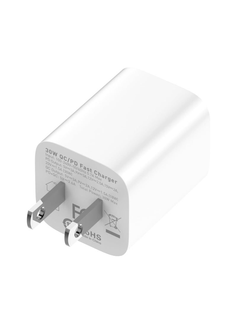 LDNIO A2317C Fast Wall Charger With Type C Cable And USB Type C Ports 30W - White - Image 5