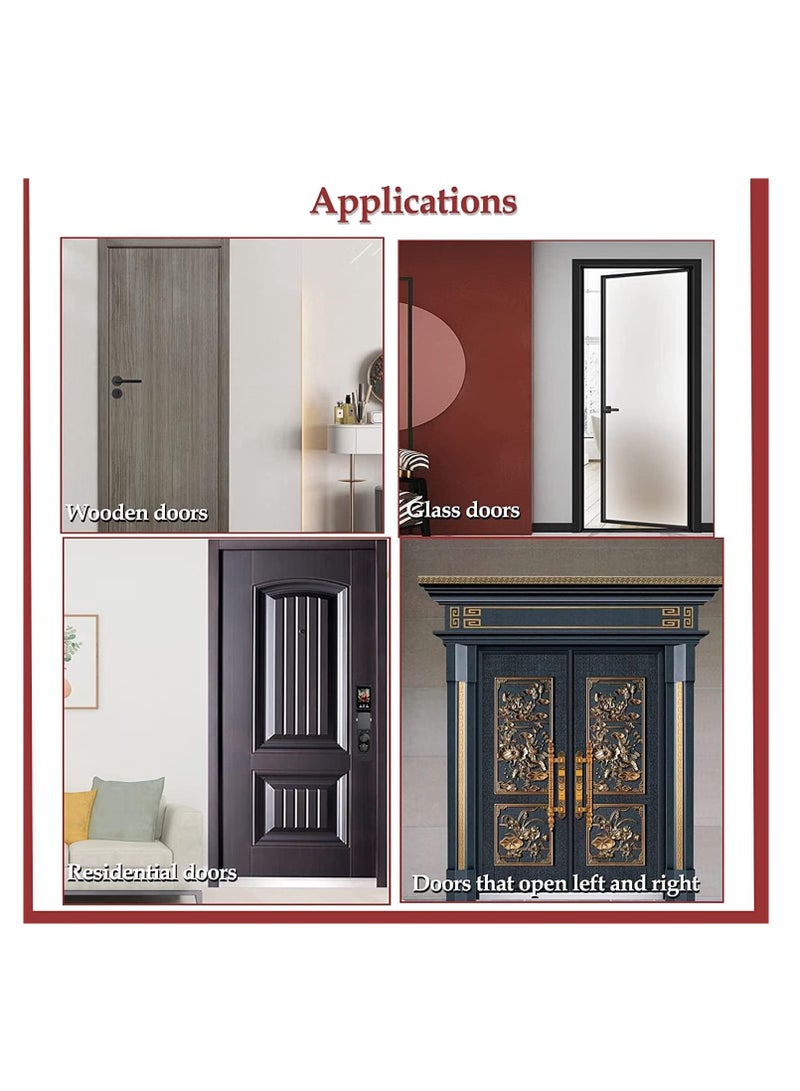 JOGAMS Punch Free Automatic Sensor Door Closer Residential Commercial Auto Door Closer with Steel Drawstring for Bedroom Storm Home White - Image 5