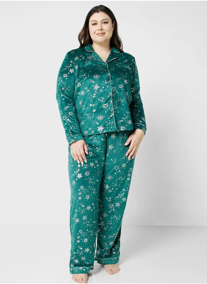 CHELSEA PEERS Printed Shirt & Pyjama Set