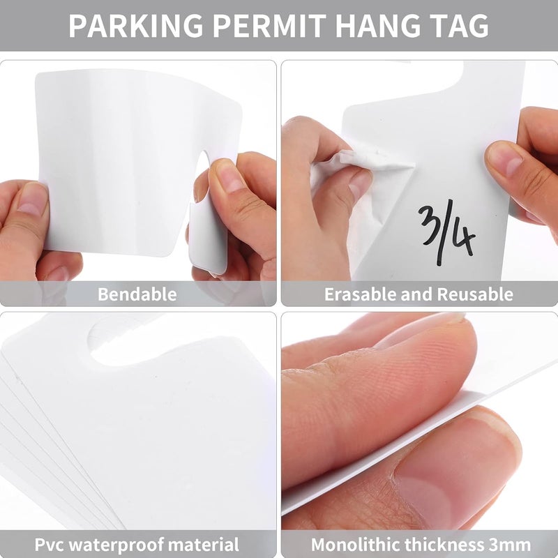 OBANGONG 200 Pcs Blank White Parking Permit Hang Tags - Image 3