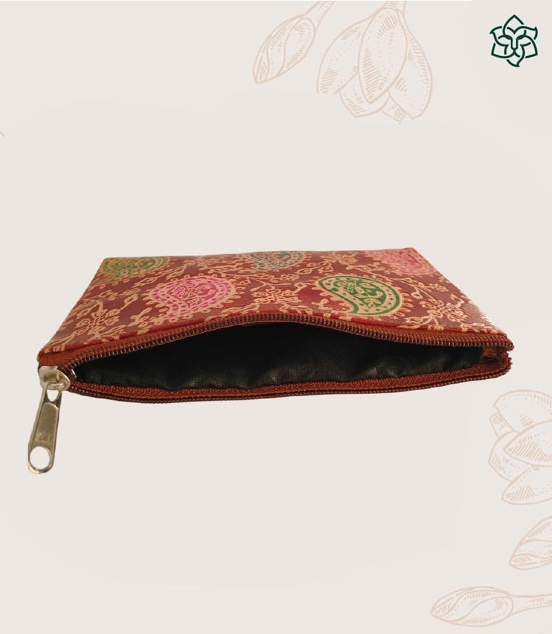 MaatirDesigns Decorative Paisley Print Pouch Red with MultiColour Design 19 x 10 cm - Image 3