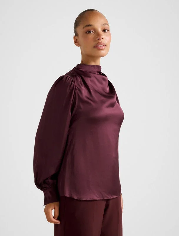 forever new  Nancy Drape Neck Button Blouse for Women | Best Price UAE