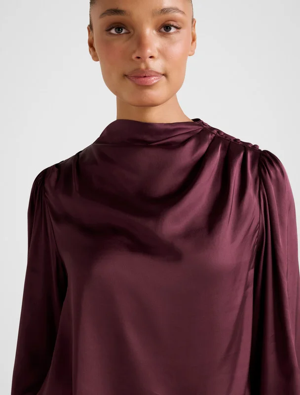forever new  Nancy Drape Neck Button Blouse for Women | Best Price UAE