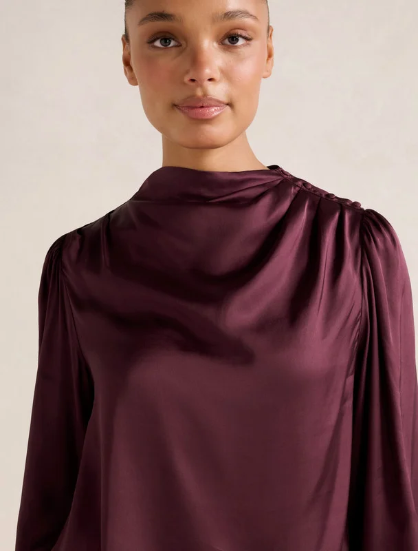 forever new  Nancy Drape Neck Button Blouse for Women | Best Price UAE