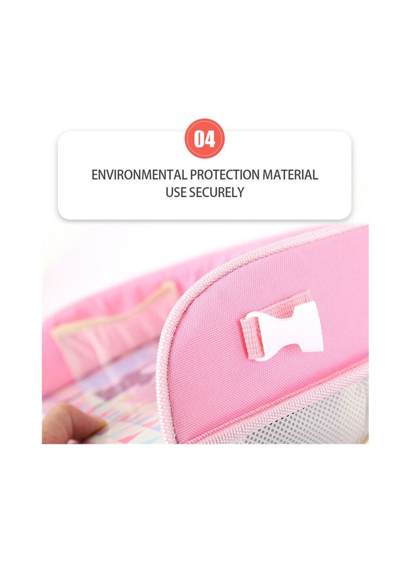 Multifunctional Food Tray Table For Children Kids Baby with Safety Seat belt pink  - Image 3