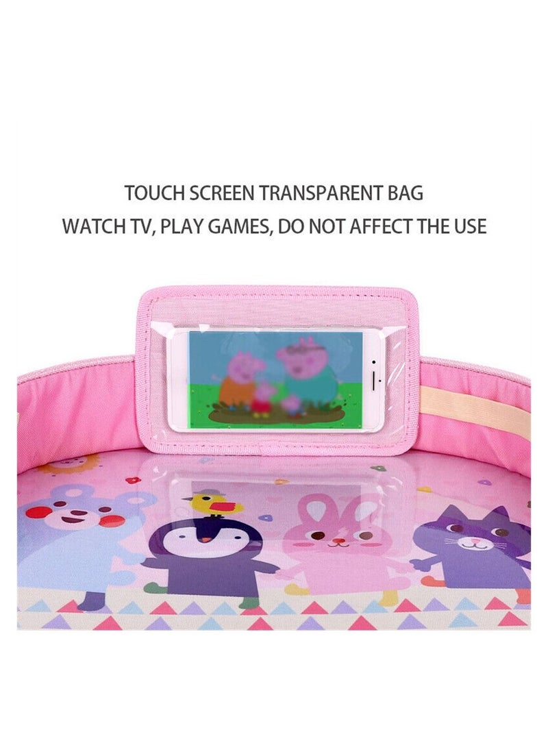Multifunctional Food Tray Table For Children Kids Baby with Safety Seat belt pink  - Image 5