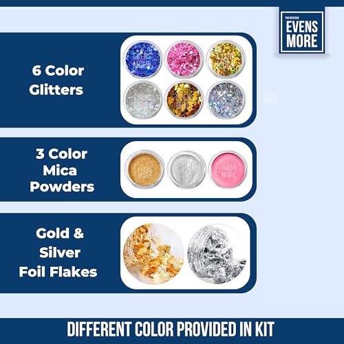 EVENS MORE 40 Pcs Resin Coaster Making kit with 200Gm Crystal Clear Resin and Glitter Round and Agate Mould (Coaster Kit) - Image 4