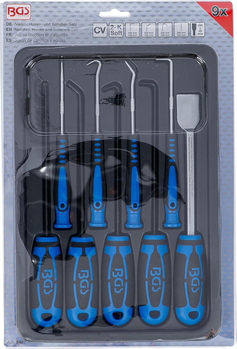 BGS 8487 | Needles, Hooks and Scrapers Set | 9 pcs. - Image 4